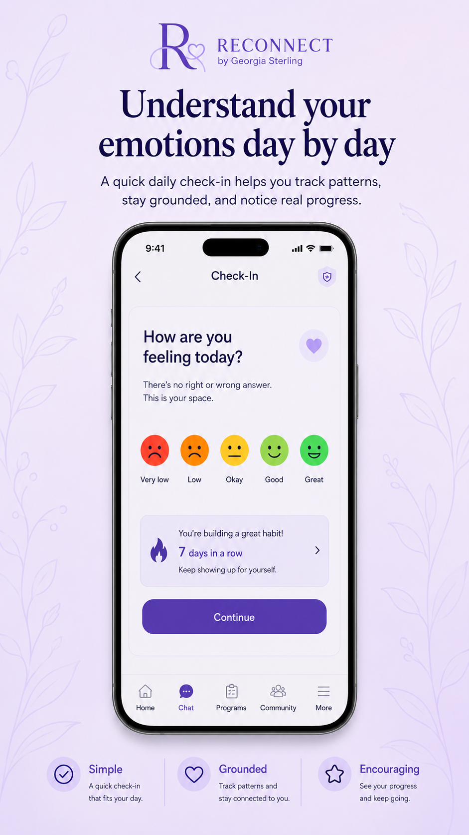 Daily Check-in inside Reconnect