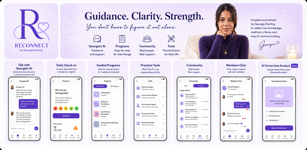 Overview of Reconnect mobile application screens